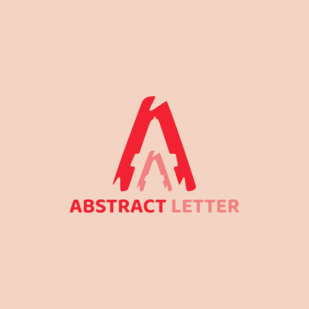 A red letter A logo that resembles a mountain.のイラスト素材