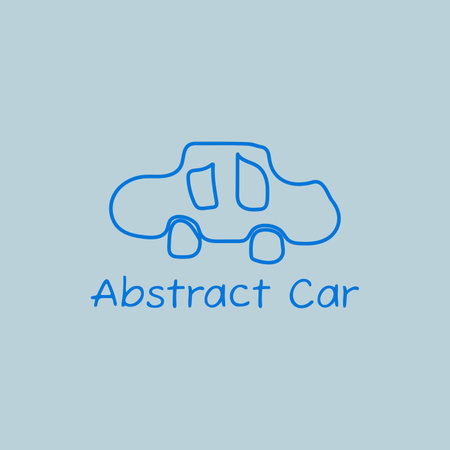 Abstract car logo made of blue colored lines.のイラスト素材