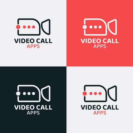 Video chat app logo with line style.のイラスト素材