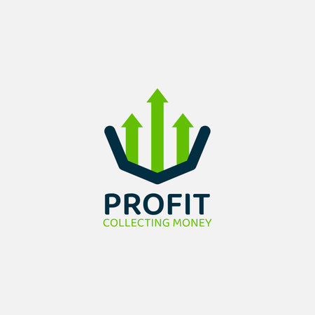 A chart logo with an upward direction that means increasing profits.のイラスト素材