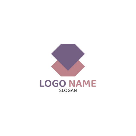 Logo of two abstract shapes in dark purple and light purple colors.のイラスト素材