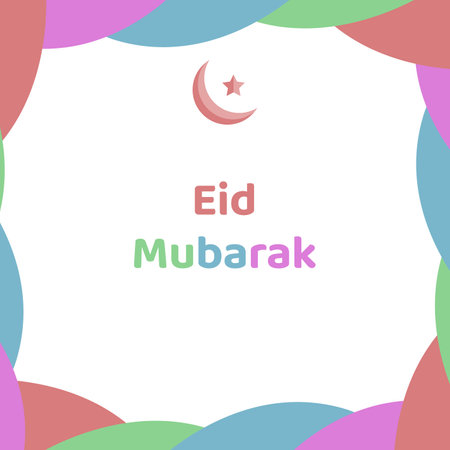 Eid al fitr poster design with colorful background.のイラスト素材