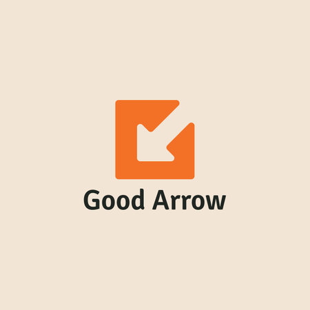 Square logo with arrow negative space and forming the letter G.のイラスト素材