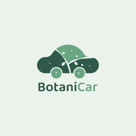 Simple car logo mixed with botanical pattern.のイラスト素材