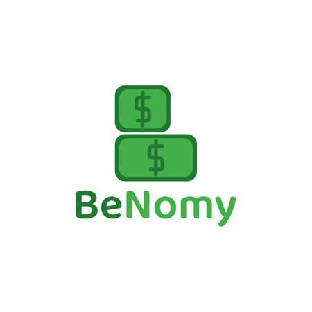 Logo of two banknotes composing a letter B.のイラスト素材
