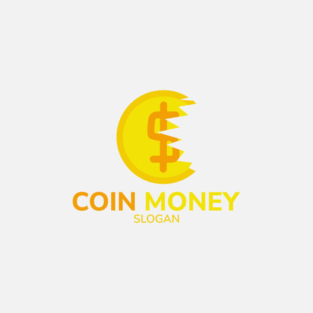 Broken gold coin logo that resembles the letter C.のイラスト素材