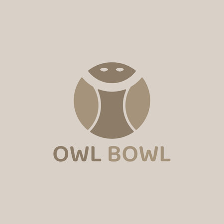 A combined logo of an owl and a tennis ball.のイラスト素材