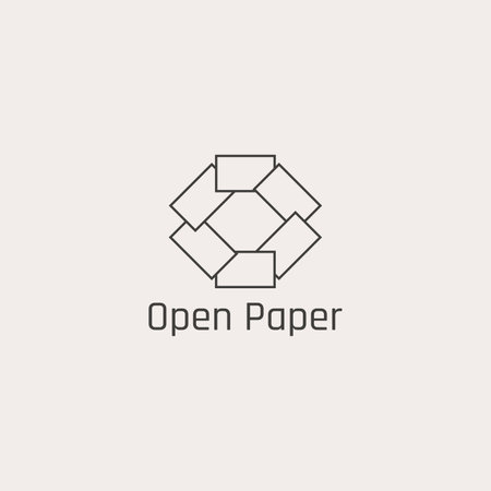 The logo of a combination of several pieces of paper forming the letter O.のイラスト素材