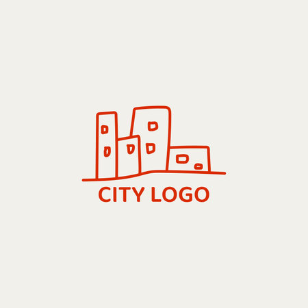 City logo made of several abstract lines.のイラスト素材