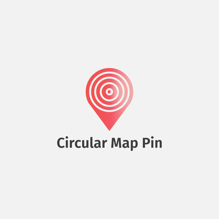 A pin logo with a target circle in the center.のイラスト素材