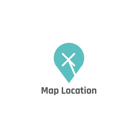 Place location pin app logo.のイラスト素材