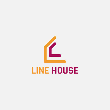 House logo from lines and resembles the letter L.のイラスト素材