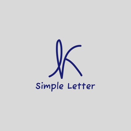 Simple K script letter logo.のイラスト素材