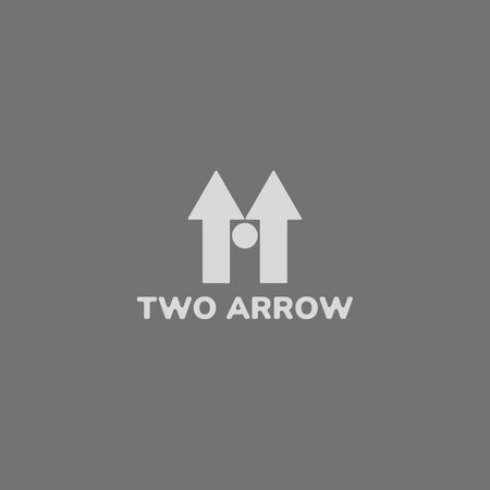A logo of two up arrows and a circle.