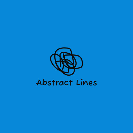 Abstract line logo that looks very messy.のイラスト素材