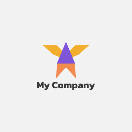 Geometry abstract logo with two wings.のイラスト素材