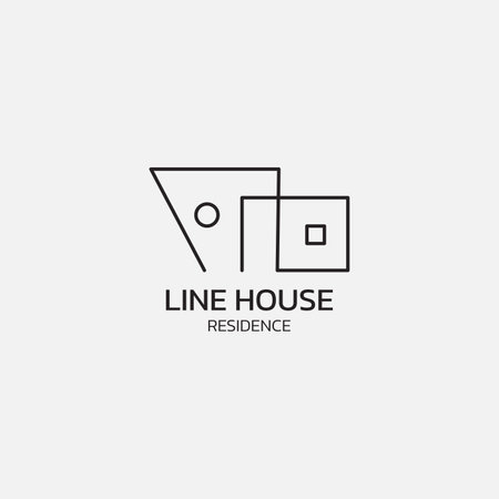 Line logo that forms a house.のイラスト素材