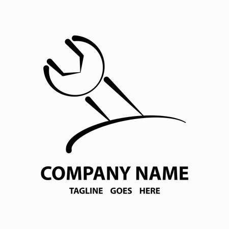 Black Screwdriver Art Logo. Monochrome logo Template.のイラスト素材