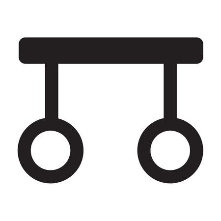 Vector illustration of black gymnastic rings icon on white backgroundのイラスト素材