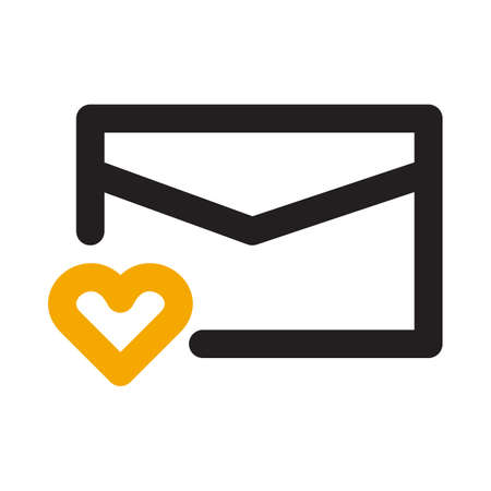 Favorite mail icon vector line styleのイラスト素材
