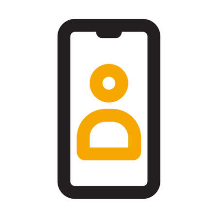 Video call in phone icon line styleのイラスト素材