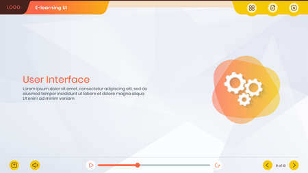 User Interface, Course layout, Assessment, e-learning template, UI, UX, education, training moduleのイラスト素材