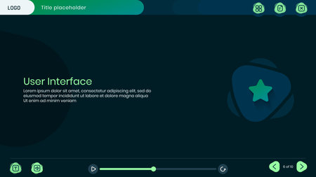 User Interface, Course layout, Assessment, e-learning template, User Interface, UI, UX, education, training module, Editable iconsのイラスト素材