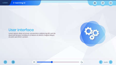 Template, Assessment, Navigation, User Interface, dashboard, e-learning template, wireframe, Course layout, UX, education, training module, presentation, timelineのイラスト素材