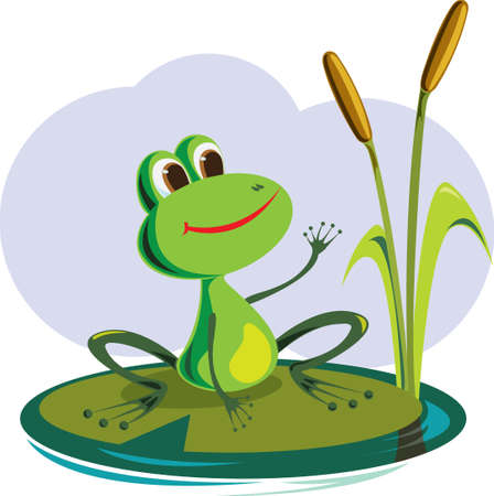 Cartoon Design.Frog vector illustrationのイラスト素材