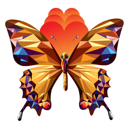 polygonal butterfly (icon) - Illustrationのイラスト素材