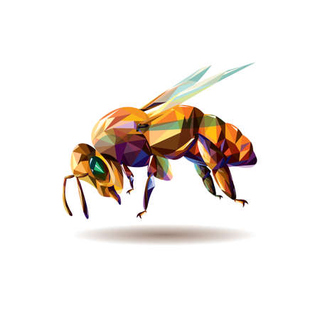 Vector illustration of a polygonal beeのイラスト素材
