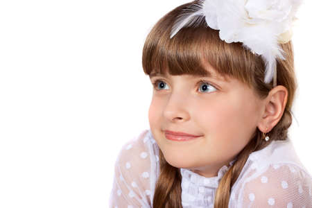 young beautiful smiling girl portraiのeditorial素材