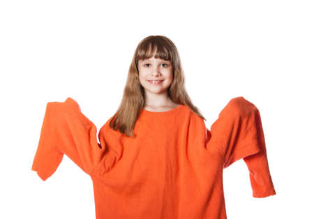 girl in big sweaterの写真素材
