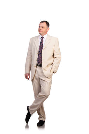 Portrait of a man on a white backgroundの写真素材