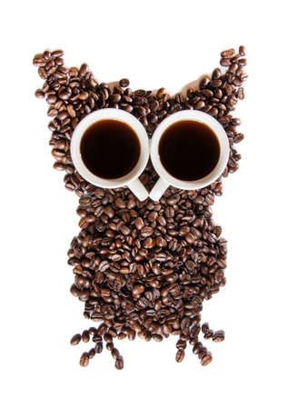 coffee beans on white backgroundの写真素材