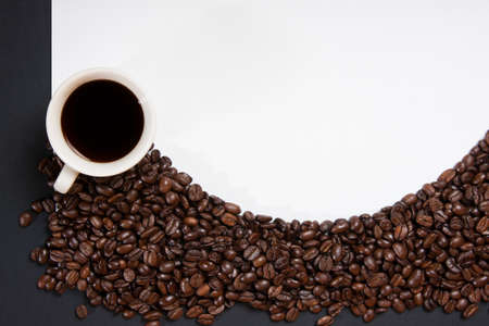 coffee beans on white backgroundの写真素材