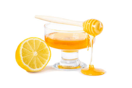 drops of honey and lemonの写真素材