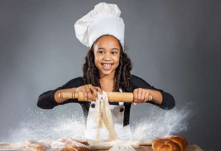 cheerful girl chef