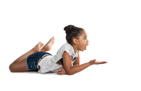 Girl with laptopの写真素材