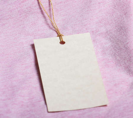 Cloth label tag blank white mockupの写真素材