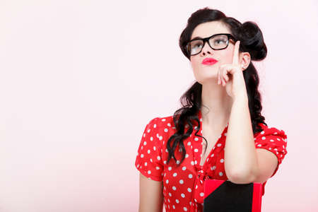 young woman, college student or teacher