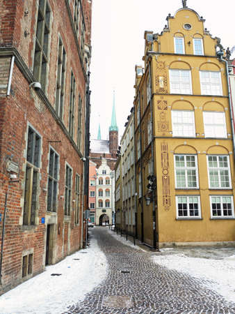 Old town Gdansk Danzig Poland, winter sceneryのeditorial素材