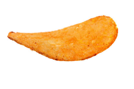 One potato paprika chips isolated on a white backgroundの写真素材