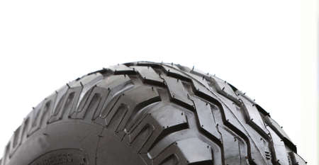 Detailed view of heavy vehicle big wheel of the building dozer or other construction machinery