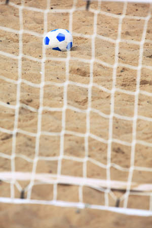 football gate and ball, beach soccer goalの写真素材