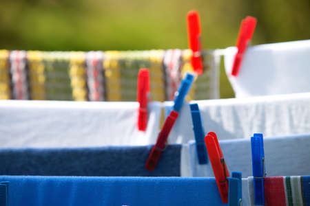 clothes hanging to dry on a laundry line outdoor