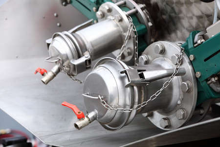 Industrial details of new sewage truck equipment, valves