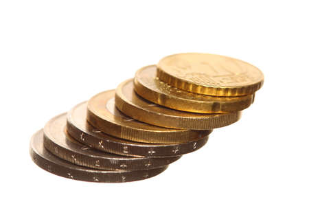 european currency euro coins money isolated on white. Finance and economyの写真素材
