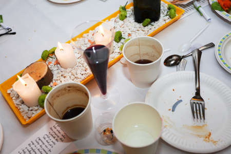 banquet table with food and drink, Event party or wedding