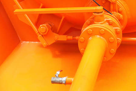 Industrial metallic pipe with many screws bolts iand valves ndustry detailの写真素材